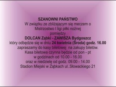 SPRZEDAŻ BILETÓW