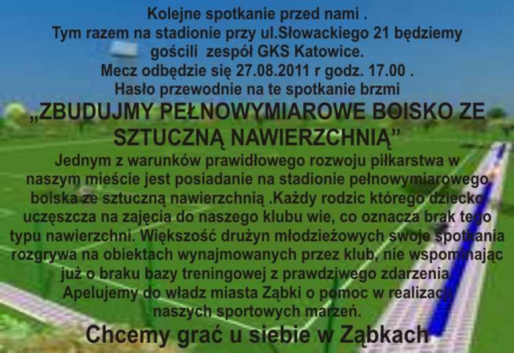 Zbudujmy pełnowymiarowe boisko ze sztuczną nawierzchnią