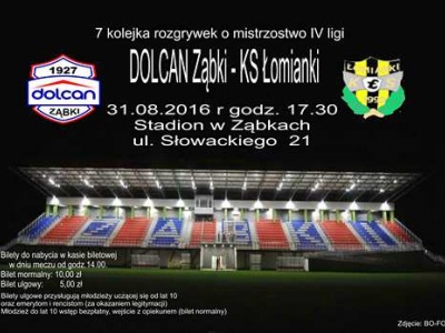 Informacja dot. biletów na mecz Dolcan - KS Łomianki