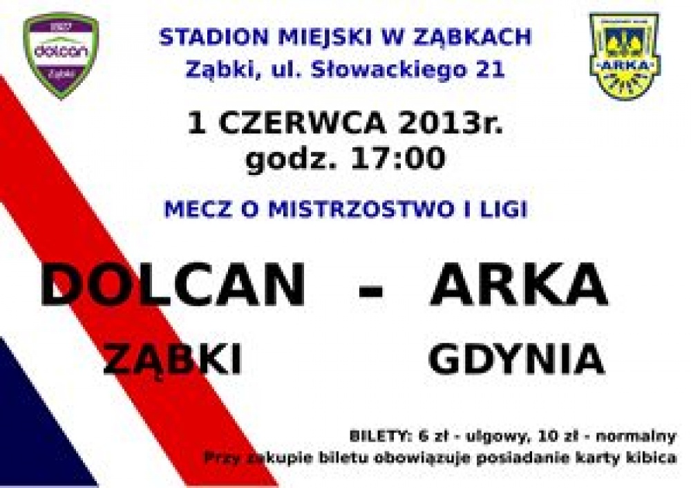 DOLCAN Ząbki -ARKA Gdynia