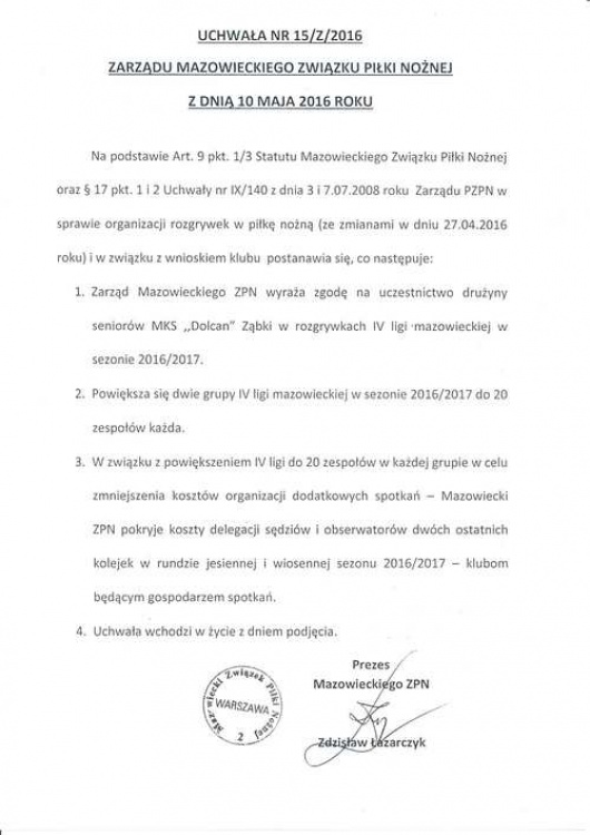 STARTUJEMY OD IV LIGI